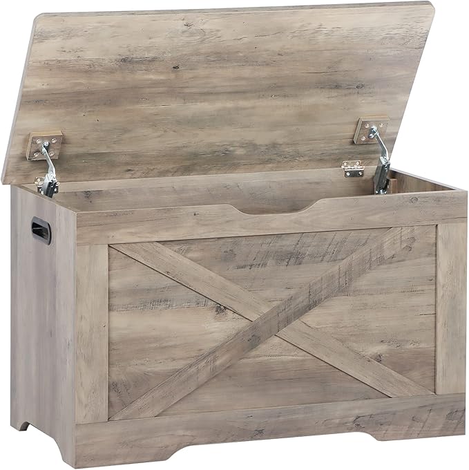 Storage Chest, Wooden Storage Bench, Entryway Shoes Bench - Image 9