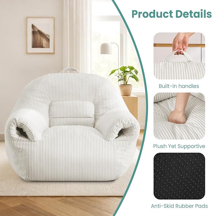 DAICO Bean Bag Chairs for Adults Oversized BeanBag Chair - Image 6