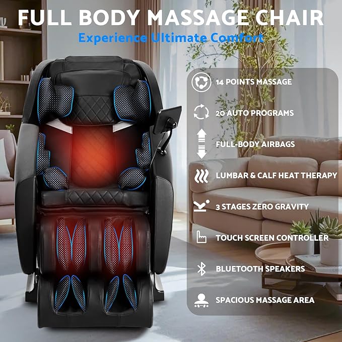 Massage Chair, Zero Gravity Full Body Massage Chair, Shiatsu Recliner - Image 3