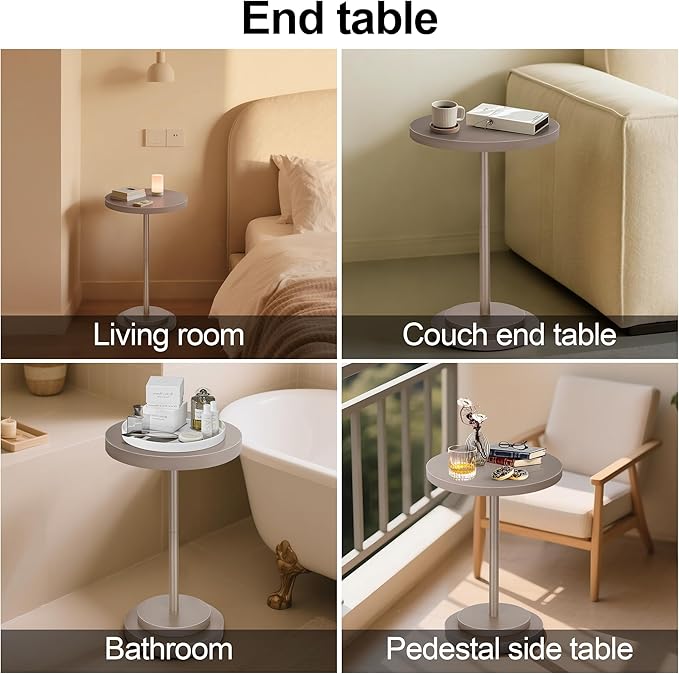 Drink Table, Small Pedestal Side Tables - Image 7