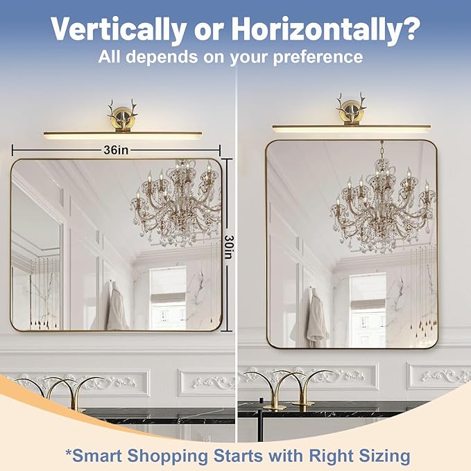 Brushed Gold Mirror 30"x36", Wall Mirror - Image 7