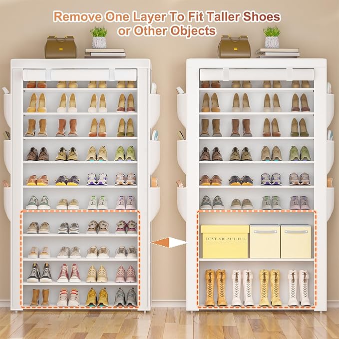 Shoe Rack 10Tier Large Capacity 50-56Pairs Beautiful Tall Shoe Shelf Free - Image 8