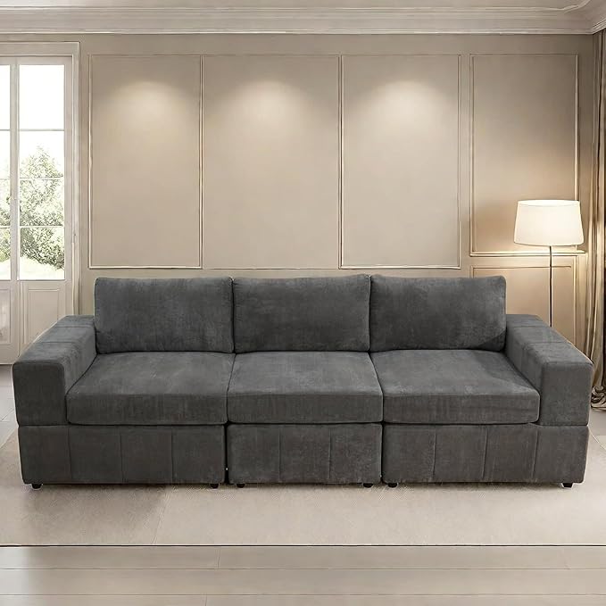 Sectional Couches for Living Room, 103″3 Seater Cloud Couch, Modern Comfy by GlasFlength