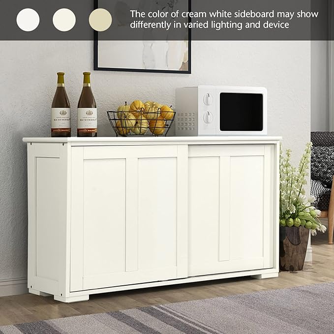 Costzon Sideboard Buffet Cabinet, Wooden Kitchen Storage Cabinet - Image 6