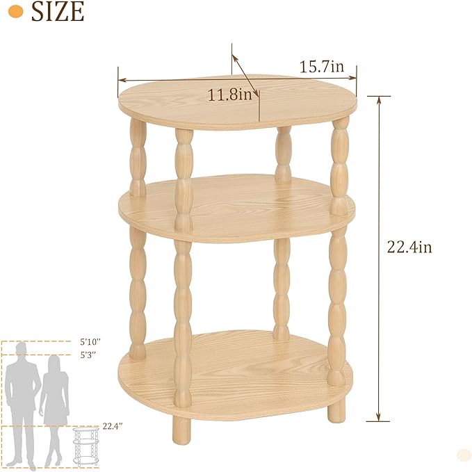 MaxSmeo End Table, Small Oval Side Table - Image 3
