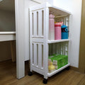 3 Tier Rolling Storage Cart for Bathroom Toilet Side Storage Shelf by TENBOAT