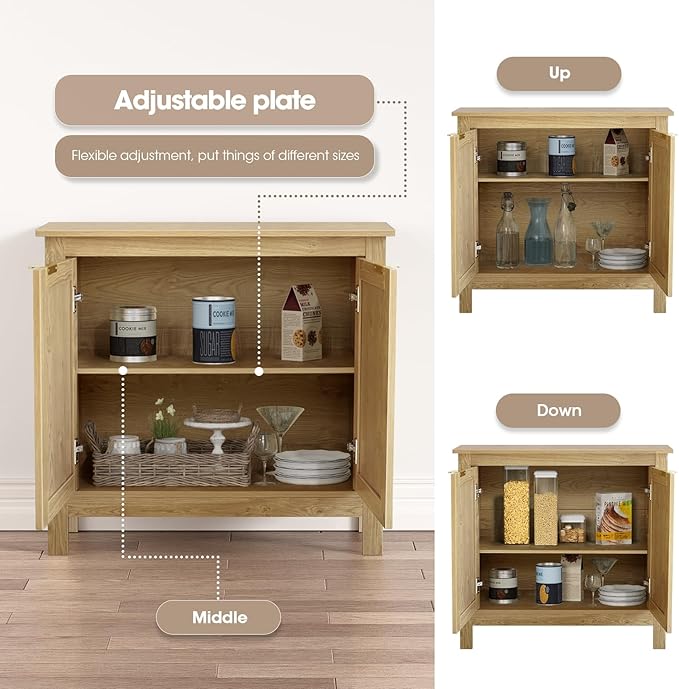 Giluta Sideboard Buffet Cabinet, Farmhouse Kitchen Cabinets - Image 4