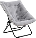 Comfy Folded Chair, Soft Faux Fur Oversized Folding Accent Chair, Flexible by Givjoy