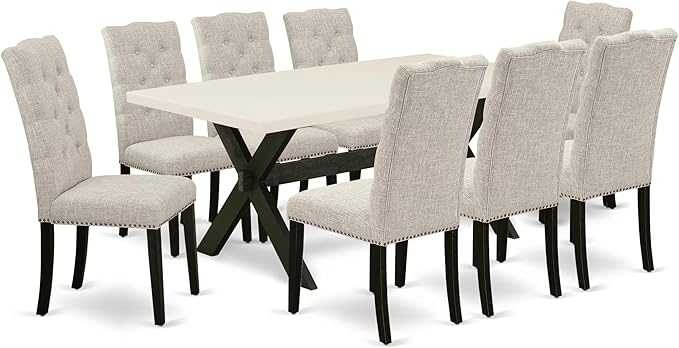 East West Furniture X627EL635-9 9 Piece Dining Room Table Set Includes a by EastWestFurniture
