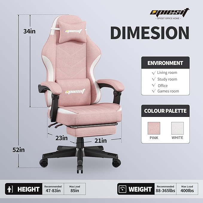 Gaming Chair, Fabric Computer Chair - Image 3