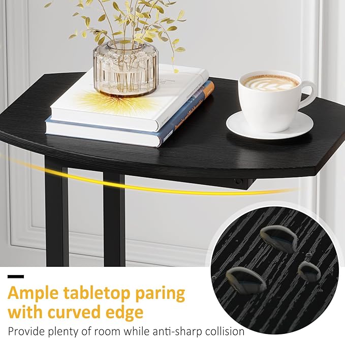Hosfais Small Side Table End Table, C Shaped Barrel Coffee Table - Image 4