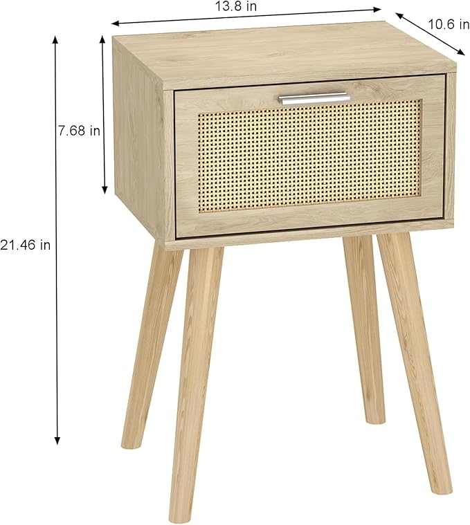 LAATOOREE Bedside Table Set of 2, Boho End Table - Image 3