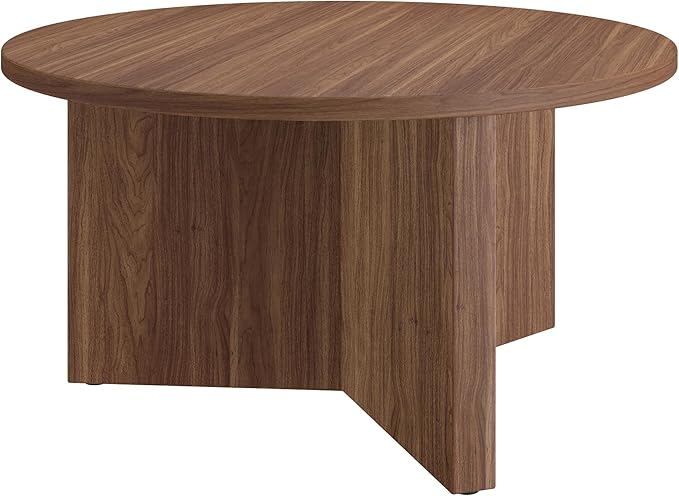Henn&Hart 32" Round Wood Pedestal Coffee Table by HennHart