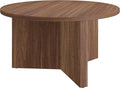Henn&Hart 32" Round Wood Pedestal Coffee Table by HennHart