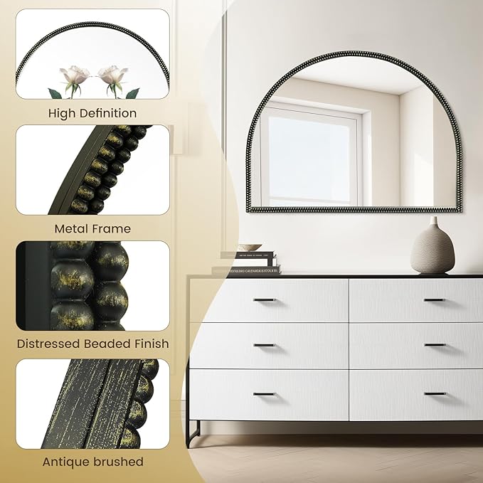 WallBeyond Black Vintage Mirror - Image 8