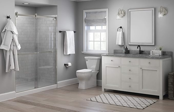 Franklin Brass Kinla 5-Piece Bathroom Set Matte Black 18" and 24" Towel Bar - Image 14