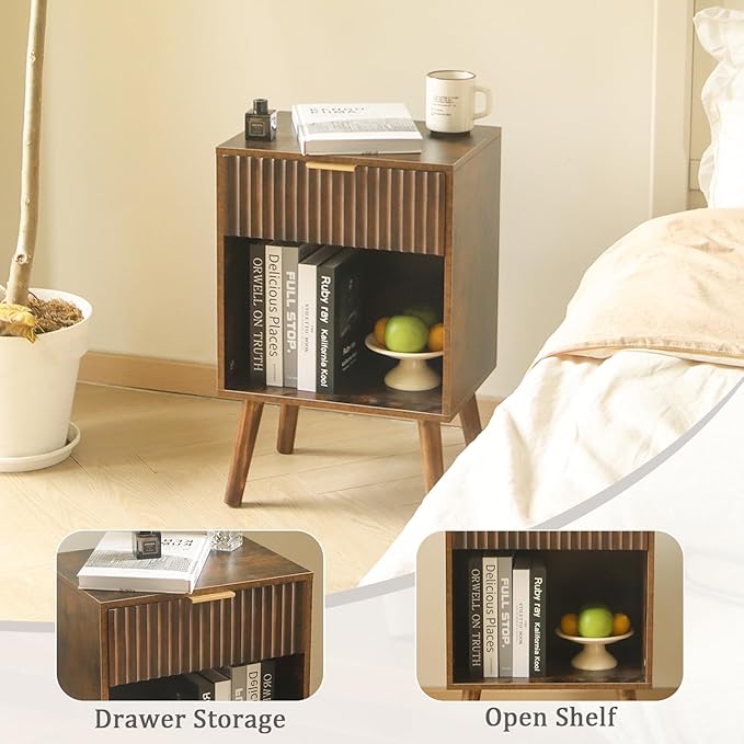 Mid Century Modern Nightstand, Wood Bedside Table - Image 6