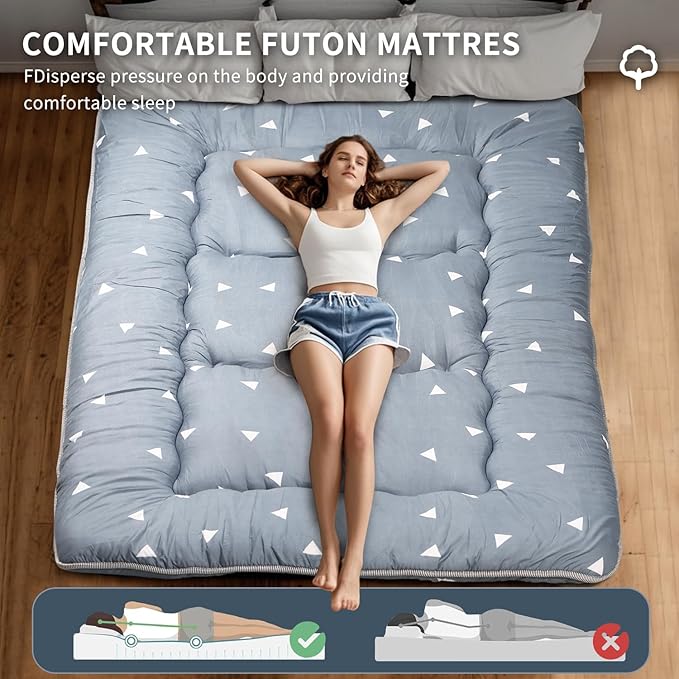 Japanese Floor Mattress, Roll Up Memory Foam Tatami Mat Easy to Store and - Image 4