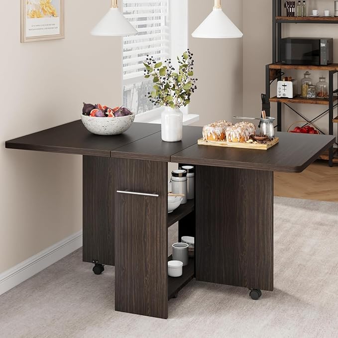 GarveeHome Folding Dining Table, Space Saving Farmhouse Dining Table - Image 3