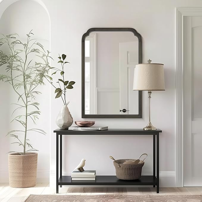 WallBeyond Wooden Framed Wall Mirror, Natural Wood Bathroom Vanity Mirror - Image 5