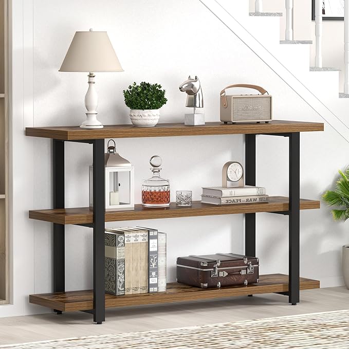 FOLUBAN Sofa Table, Wood Entryway Table - Image 3