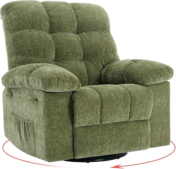Rocking Recliner Chair, 360° Swivel Rocker Chair by GarveeHome
