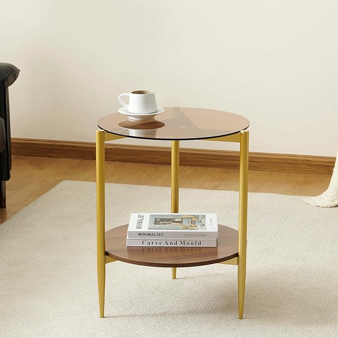 Round End Table, Mid-Century Modern Design, D20*H23 inch, - Image 3