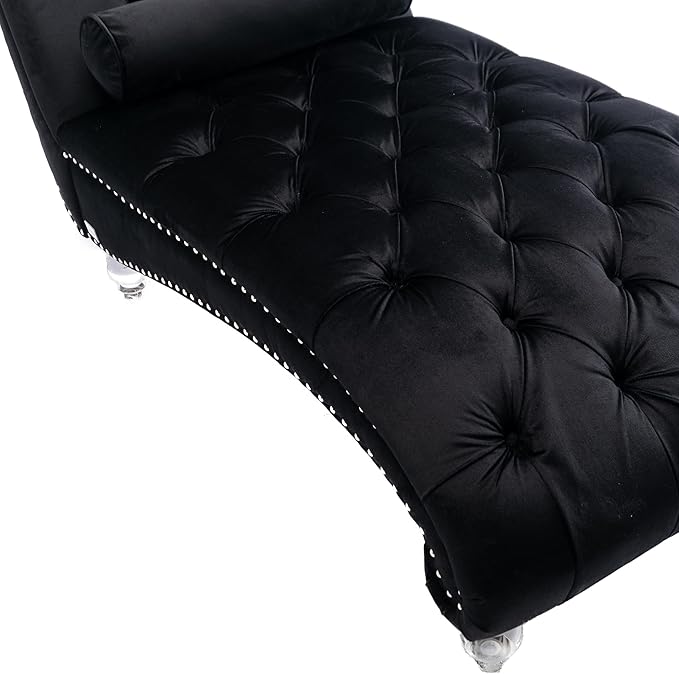 HomSof Modern Armless Velvet Chaise Lounge Indoor Chair - Image 7