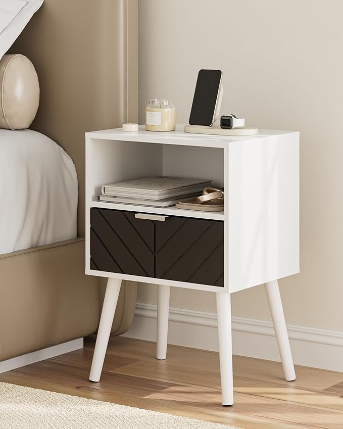 Nightstand, Bedside Table with Gold Frame, Modern Bedside Furniture, End Table - Image 5