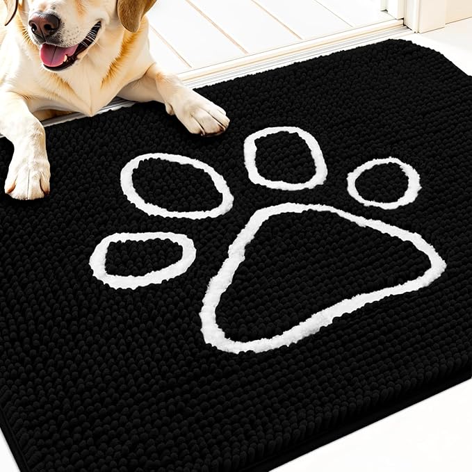 OLANLY Door Mat for Muddy Dog Paws 30x20, Ultra Absorbent Chenille Mud Doormat by OLANLY