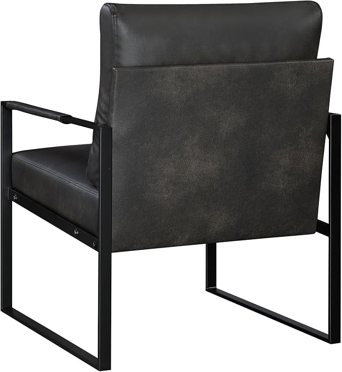 Lexicon Modern Accent Chair, Faux Leather Upholstered Living Room Chair - Image 6