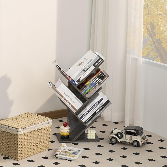 5 Tier Tree Book Shelf, Small Desktop Bookshelf - Image 2