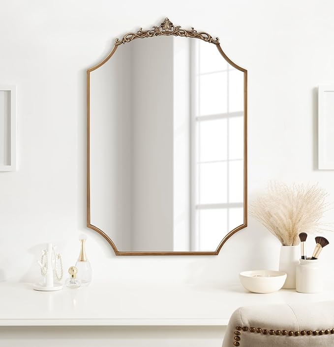 Kate and Laurel Arendahl Ornate Traditional Arched Scallop Mirror; 24 x 36; - Image 4