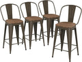 Yongqiang 30 inch Metal Bar Stools Set of 4 Bar Height Stools Kitchen Island by lightupyourlife