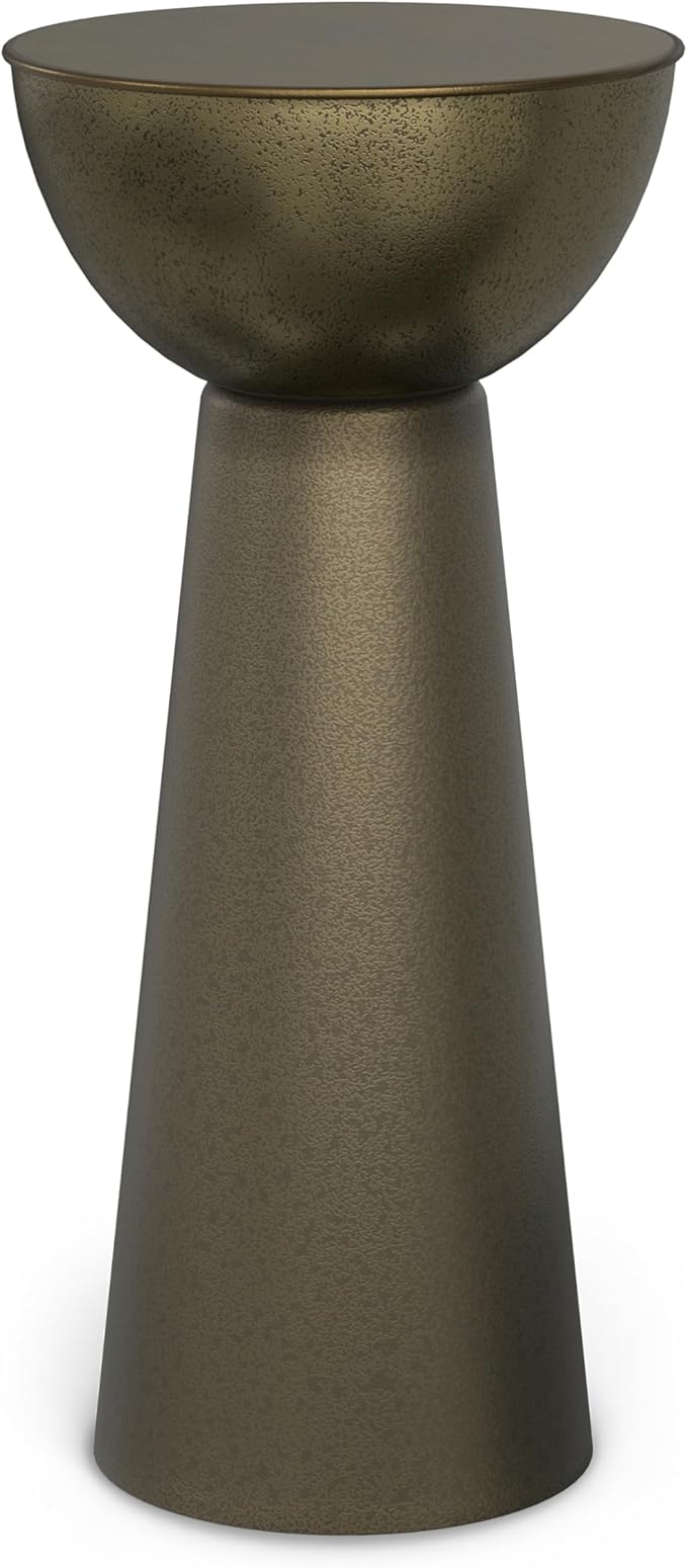 SIMPLIHOME Surrey Contemporary Modern 12 inch Wide Metal Side Table in Antique by SimpliHome