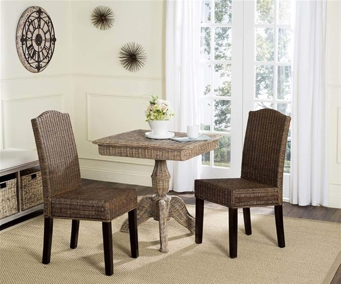 SAFAVIEH Home Collection Odette Grey Wicker Dining Chair - Image 5