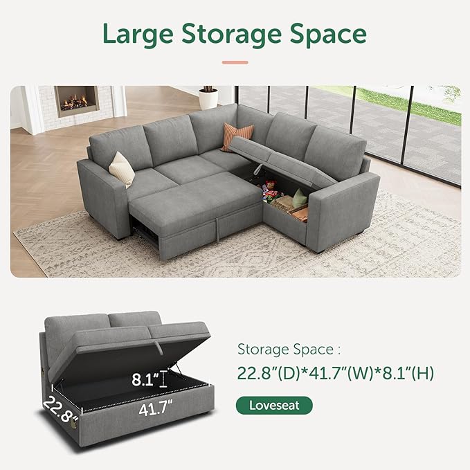 HONBAY Modular Sectional Sleeper Sofa - Image 3