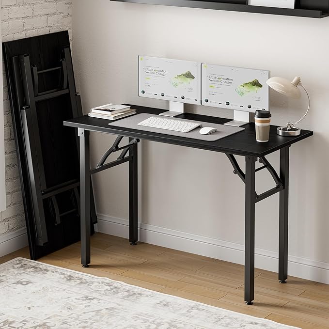 Frylr Small Folding Computer Desk – Portable 43.3 Inch Foldable Laptop Table by Frylr