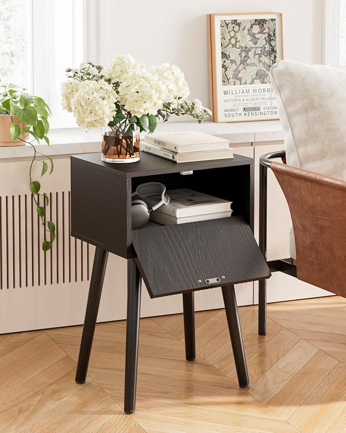 Night Stand, Small Modern Mid-Century Bedside Table - Image 5