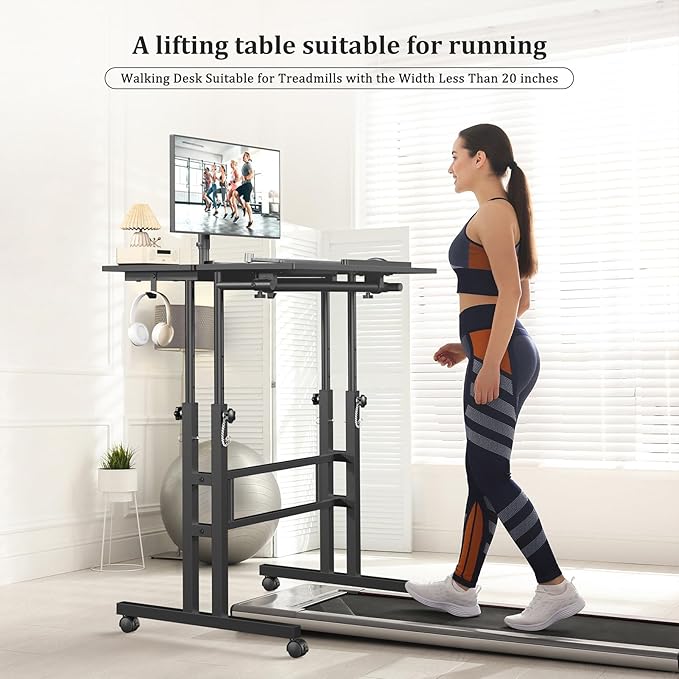 Small Standing Desk with Wheels, Mobile Stand Up Desk, Portable Standing Table - Image 7
