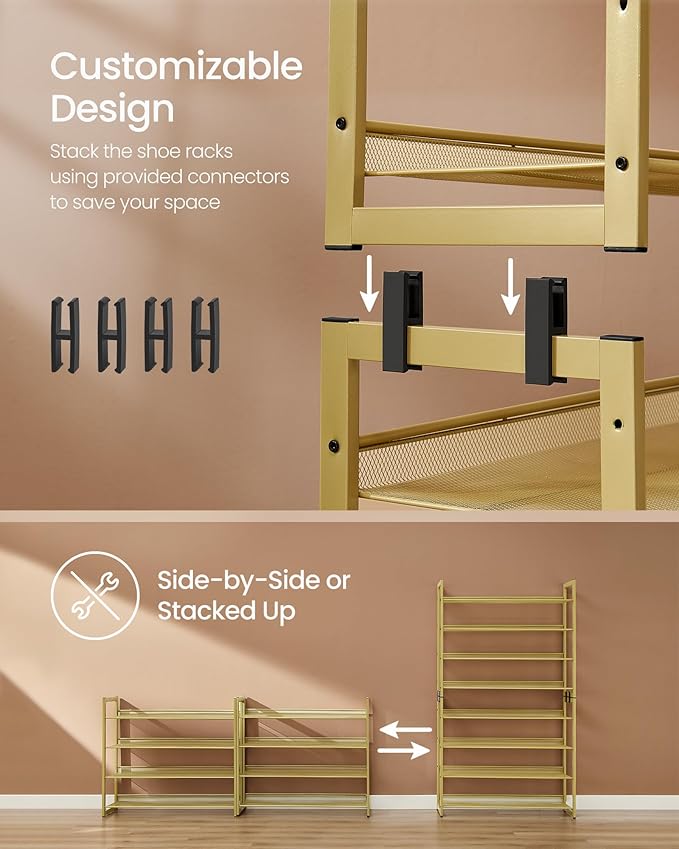 SONGMICS Shoe Rack, 8-Tier Shoe Organizer, Metal Rack - Image 5