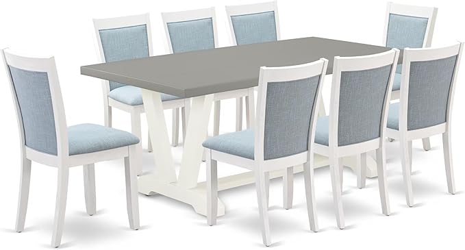 East West Furniture V097MZ015-9 9 Piece Modern Dining Table Set Includes a by EastWestFurniture