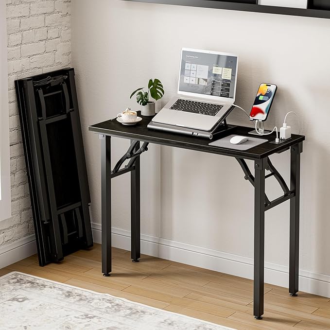 Frylr Small Folding Computer Desk – 35.8 Inch Portable Table by Frylr