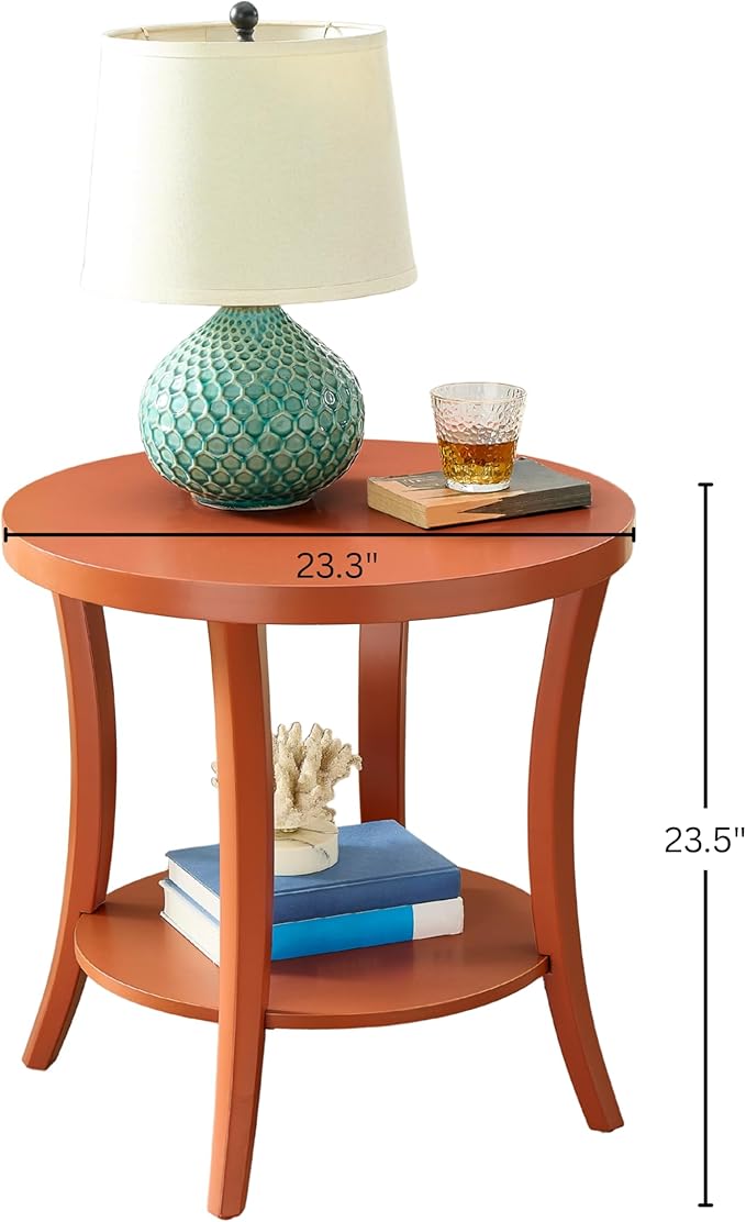 Roundhill Furniture Perth Contemporary Round End Table - Image 2