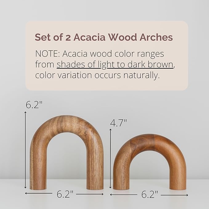 Wood Arch Bookshelf Decor - Image 3