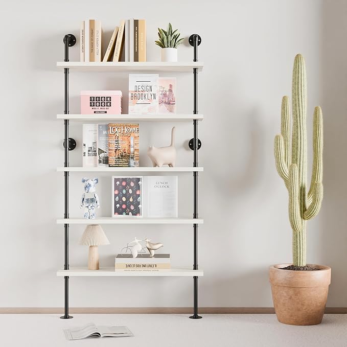 Ladder Pipe Shelves, Wall Mounted Industrial Shelves - Image 4