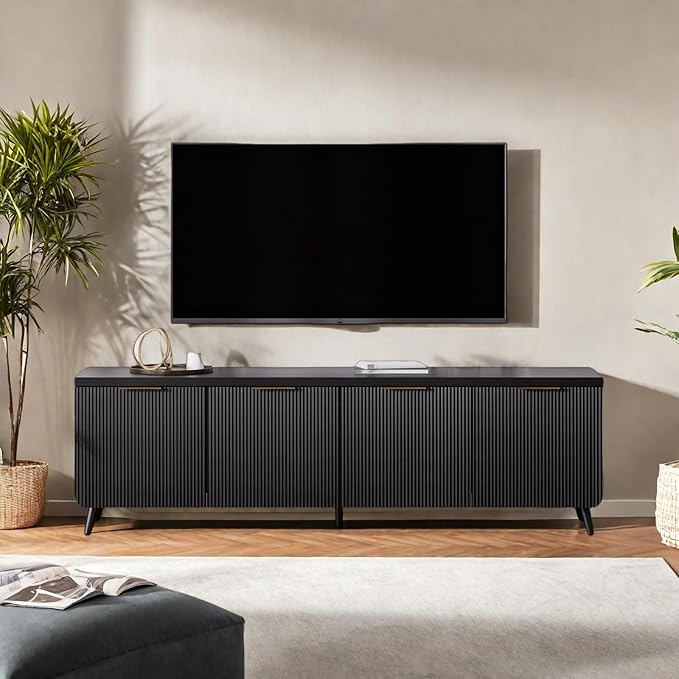 TV Stand for Living Room, Fluted Television Cabinet by FONTOI
