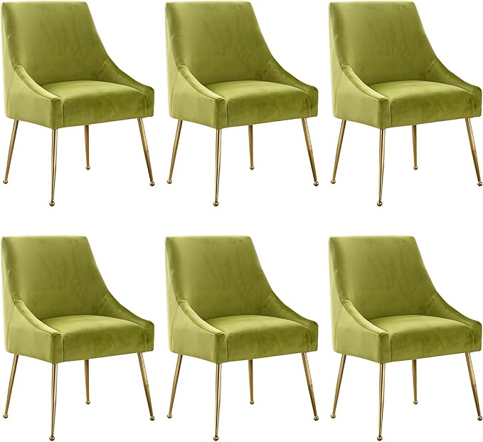Modern Velvet Dining Chairs Set of 6, Contemporary Upholstered Furniture by HOLILA