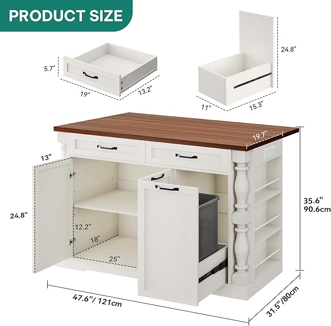 YITAHOME Americana Kitchen Island - Image 5
