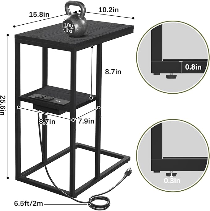 Yoobure LED C Shaped End Table - Image 3